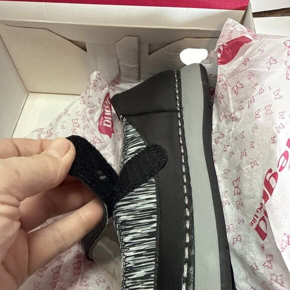 Alegria Women's Gem Black & White Shoes Size 11 Wide Mary Jane Style Soft Upper - Picture 12 of 12